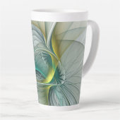 Fraktal Evolution, Golden Türkis Abstrakte Kunst Milchtasse (Rechte Ecke)