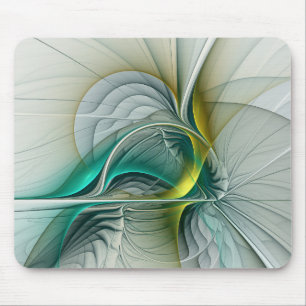 Fraktal Evolution, Golden Türkis Abstrakte Kunst Mousepad