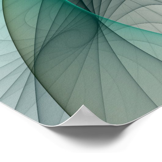 Fraktal Evolution, Golden Türkis Abstrakte Kunst Poster (Ecke)