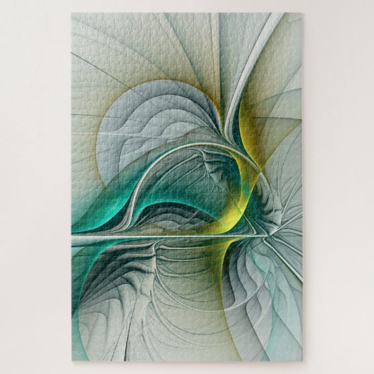 Fraktal Evolution, Golden Türkis Abstrakte Kunst Puzzle (Vertikal)
