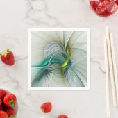 Fraktal Evolution, Golden Türkis Abstrakte Kunst Serviette (Beispiel)