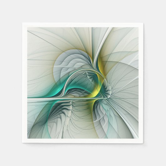 Fraktal Evolution, Golden Türkis Abstrakte Kunst Serviette (Vorderseite)