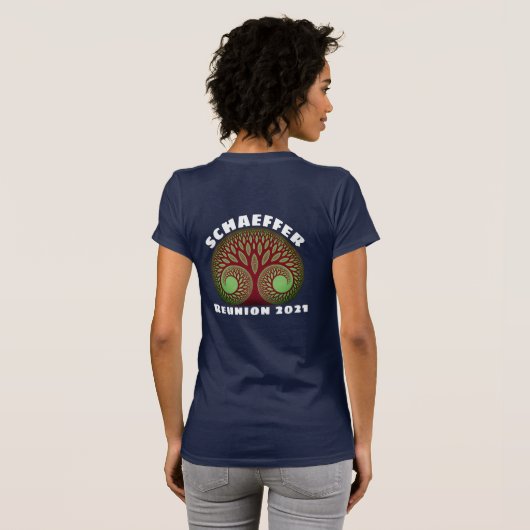 Fraktal Family Tree Event oder Wiedersehen T-Shirt (Schwarz voll)