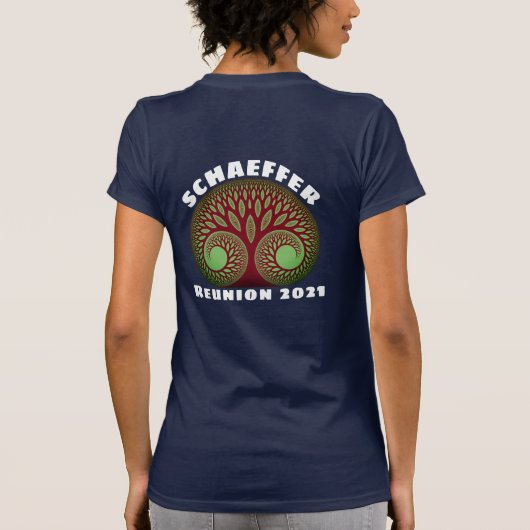 Fraktal Family Tree Event oder Wiedersehen T-Shirt (Rückseite)