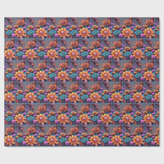 Fraktal Fantasy Blume Geschenkpapier (Flach)