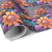 Fraktal Fantasy Blume Geschenkpapier (Rolleneckpunkt)