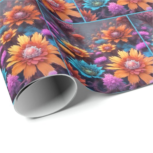 Fraktal Fantasy Blume Geschenkpapier (Rolleneckpunkt)