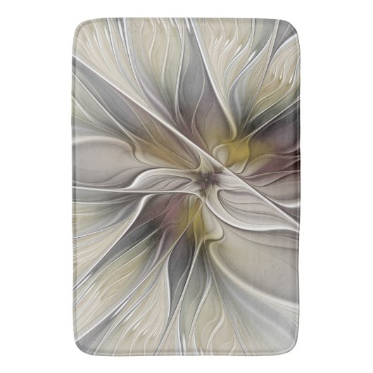 Fraktal, Fantasy-Blume mit Erdfarben Badematte (Vorderseite Vertikal)