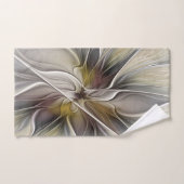 Fraktal, Fantasy-Blume mit Erdfarben Badhandtuch Set (Handtuch)