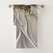 Fraktal, Fantasy-Blume mit Erdfarben Badhandtuch Set (Insitu)