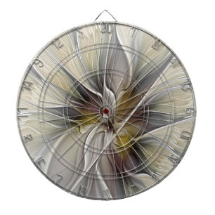 Fraktal, Fantasy-Blume mit Erdfarben Dartscheibe