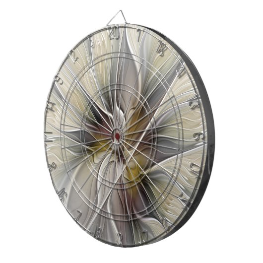 Fraktal, Fantasy-Blume mit Erdfarben Dartscheibe (Vorderseite rechts)