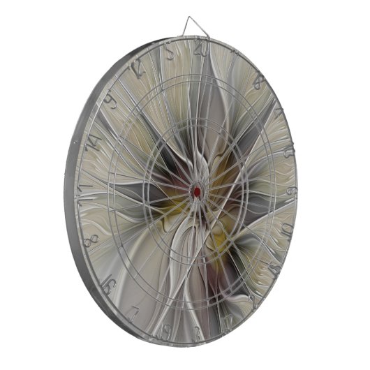 Fraktal, Fantasy-Blume mit Erdfarben Dartscheibe (Vorderseite Links)