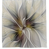 Fraktal, Fantasy-Blume mit Erdfarben Duschvorhang (Vorderseite)