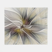Fraktal, Fantasy-Blume mit Erdfarben Fleecedecke (Vorderseite (Horizontal))
