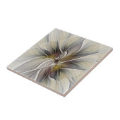 Fraktal, Fantasy-Blume mit Erdfarben Fliese (Seite)