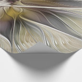 Fraktal, Fantasy-Blume mit Erdfarben Geschenkpapier (Ecke)