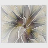 Fraktal, Fantasy-Blume mit Erdfarben Geschenkpapier (Flach)