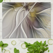 Fraktal, Fantasy-Blume mit Erdfarben Geschirrtuch (Gefaltet)