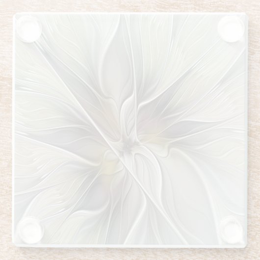 Fraktal, Fantasy-Blume mit Erdfarben Glasuntersetzer (Rückseite)