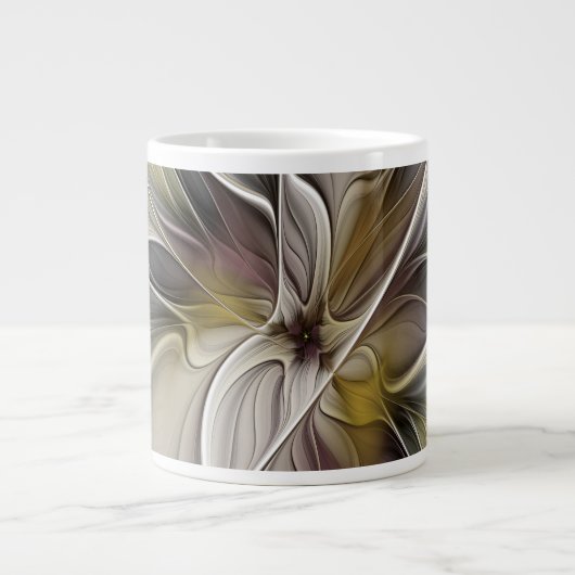 Fraktal, Fantasy-Blume mit Erdfarben Jumbo-Tasse (Vorderseite)