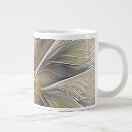 Fraktal, Fantasy-Blume mit Erdfarben Jumbo-Tasse (Rechts)