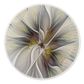 Fraktal, Fantasy-Blume mit Erdfarben Keramikknauf (Vorderseite)