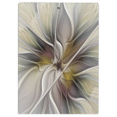 Fraktal, Fantasy-Blume mit Erdfarben Klemmbrett (Rückseite)