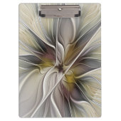 Fraktal, Fantasy-Blume mit Erdfarben Klemmbrett (Vorderseite)