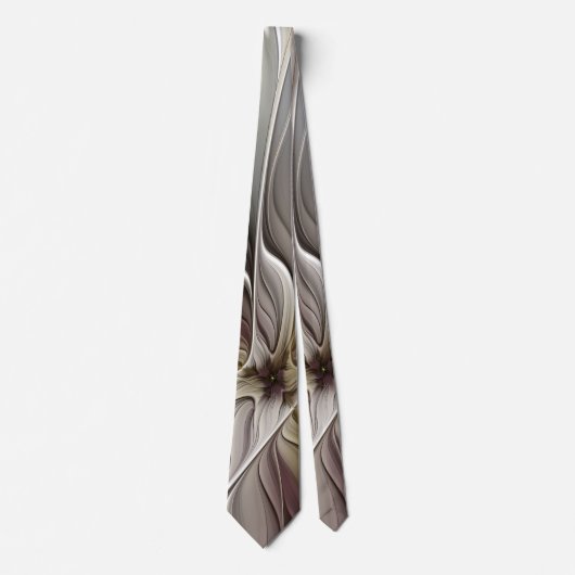 Fraktal, Fantasy-Blume mit Erdfarben Krawatte (Vorderseite)