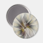 Fraktal, Fantasy-Blume mit Erdfarben Magnet (Vorderseite/Rückseite)