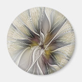 Fraktal, Fantasy-Blume mit Erdfarben Magnet (Vorne)