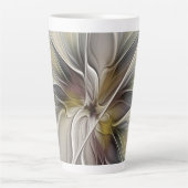 Fraktal, Fantasy-Blume mit Erdfarben Milchtasse (Vorderseite)