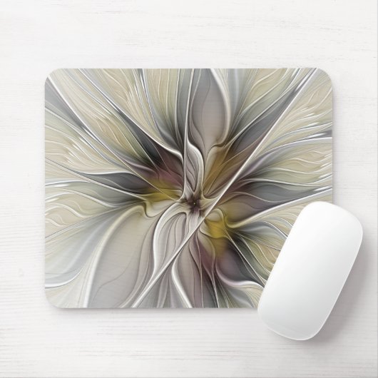 Fraktal, Fantasy-Blume mit Erdfarben Mousepad (Mit Mouse)