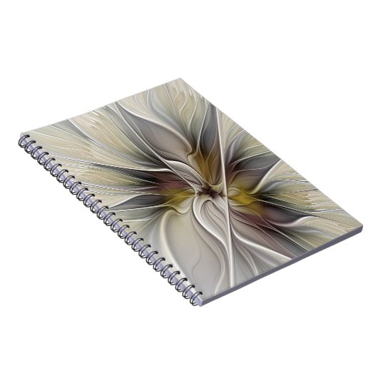 Fraktal, Fantasy-Blume mit Erdfarben Notizblock (Rechte Seite)