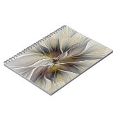 Fraktal, Fantasy-Blume mit Erdfarben Notizblock (Linke Seite)