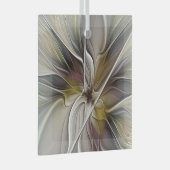 Fraktal, Fantasy-Blume mit Erdfarben Ornament Aus Glas (Vorderseite Rechts)