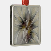 Fraktal, Fantasy-Blume mit Erdfarben Ornament Aus Metall (Rechts)
