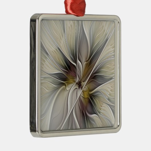 Fraktal, Fantasy-Blume mit Erdfarben Ornament Aus Metall (Rechts)