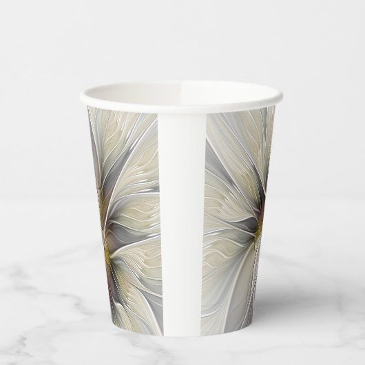 Fraktal, Fantasy-Blume mit Erdfarben Pappbecher (Links)