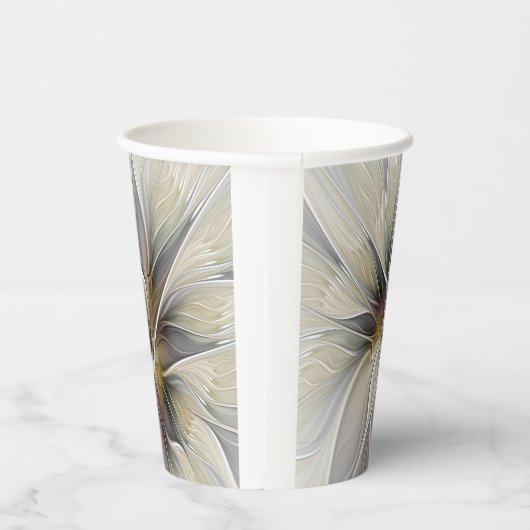 Fraktal, Fantasy-Blume mit Erdfarben Pappbecher (Rechts)