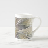 Fraktal, Fantasy-Blume mit Erdfarben Porzellantasse (Rechts)