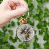 Fraktal, Fantasy-Blume mit Erdfarben Schlüsselanhänger (Hand)