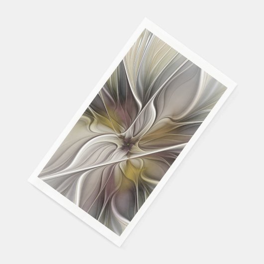 Fraktal, Fantasy-Blume mit Erdfarben Serviette (Ecke)