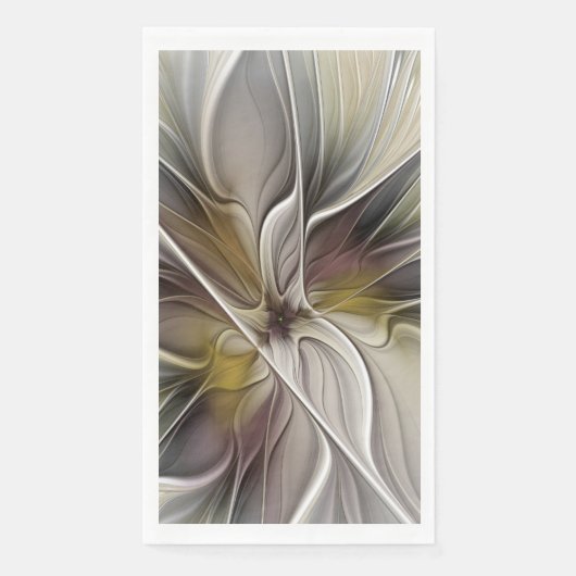 Fraktal, Fantasy-Blume mit Erdfarben Serviette (Vorderseite)