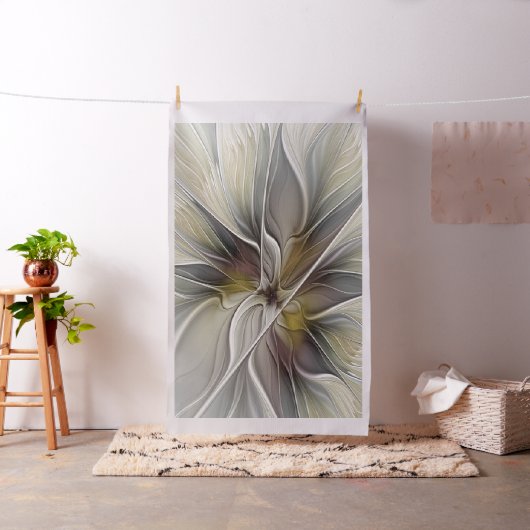 Fraktal, Fantasy-Blume mit Erdfarben Stoff (Beispiel)