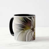 Fraktal, Fantasy-Blume mit Erdfarben Tasse (Vorderseite Links)