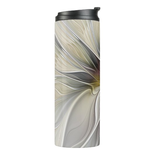 Fraktal, Fantasy-Blume mit Erdfarben Thermosbecher (Nach links gedreht)