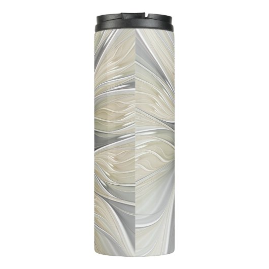 Fraktal, Fantasy-Blume mit Erdfarben Thermosbecher (Rückseite)