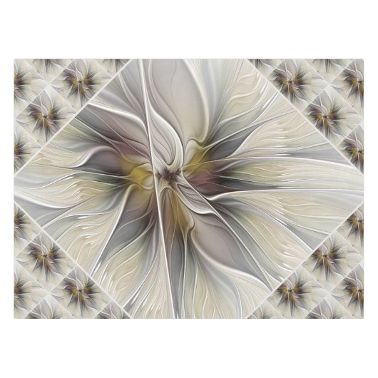 Fraktal, Fantasy-Blume mit Erdfarben Tischdecke (Vorderseite (Horizontal))